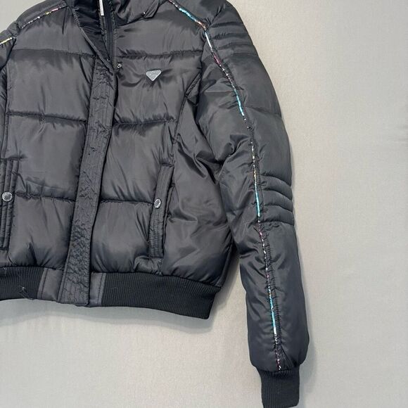 Ecko Red Women’s Black Zip Up Puffer Jacket Size XL Polyester HipHop Style - Picture 4 of 11